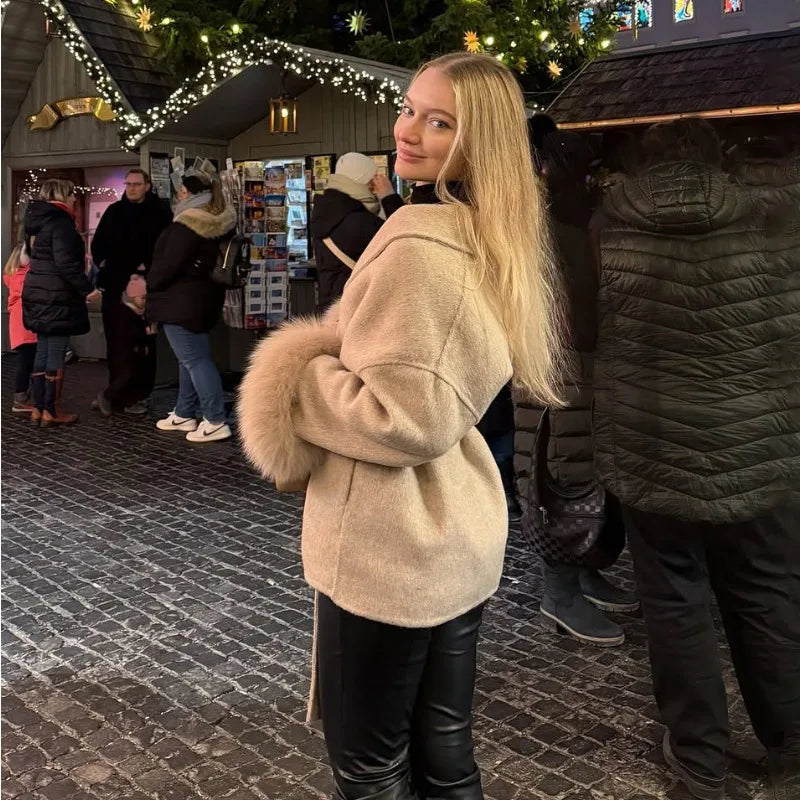 Elegant Double-Sided Wool Coat Jacket