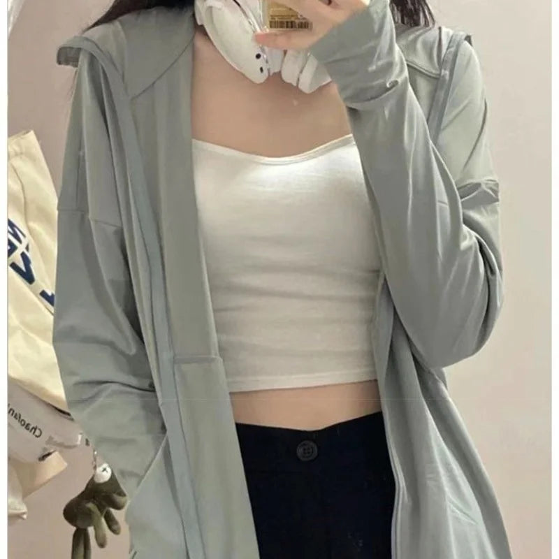 Lightweight Ice Silk Hooded Jacket Coat