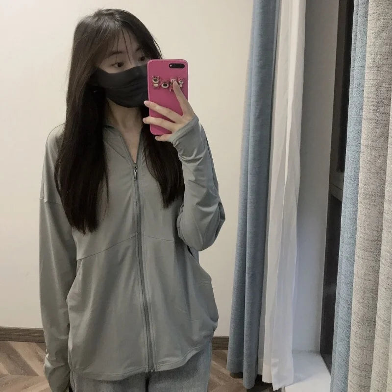 Lightweight Ice Silk Hooded Jacket Coat